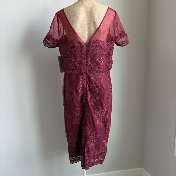 JS Collections EMBROIDERED BLOUSON MIDI DRESS Size 14 - Picture 5 of 12